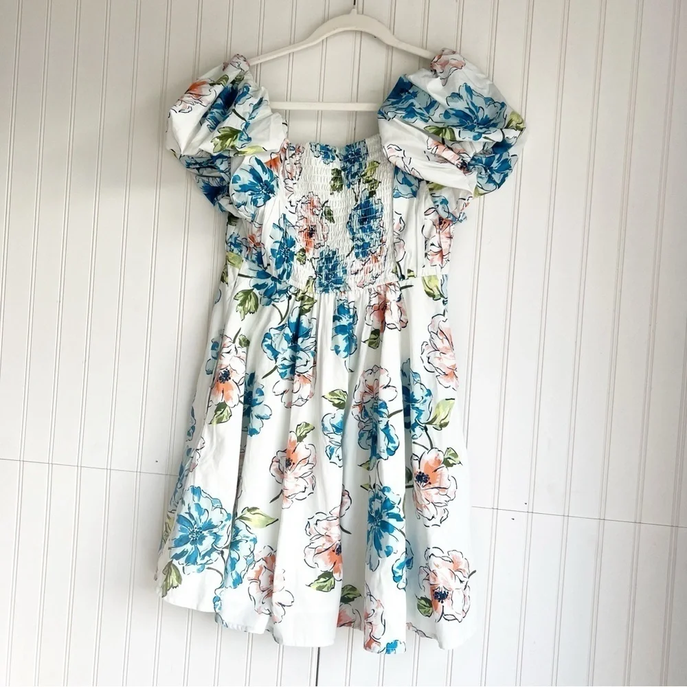 Abercrombie & Fitch Size 13/14 Floral Ruched Puff Sleeve Dress NEW!